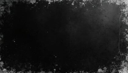 Grunge surface on black background with retro vintage effect. Old damaged dark texture with dust scratches. Grainy abstract frame with noise, best for backgrounds, overlays, and cinematic edits.