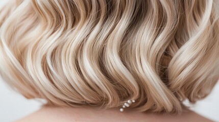Enhanced soft curls with pearl accents romantic contemporary style