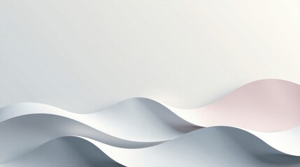 Abstract Smooth Wavy Paper Curves Background with Pastel Color Palette for Design Projects