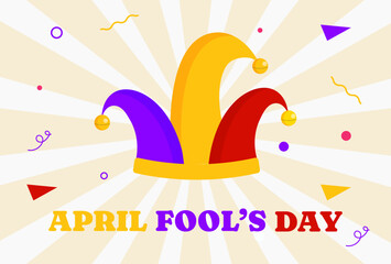 April Fool's Day. Banner with hat.