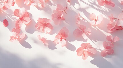 Subtle pastel pink background with delicate shadows, creating a peaceful and airy mood, ideal for feminine or soft-themed projects.