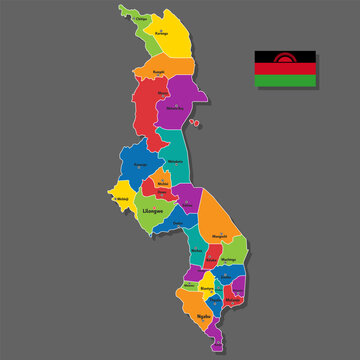 Vector map of Malawi