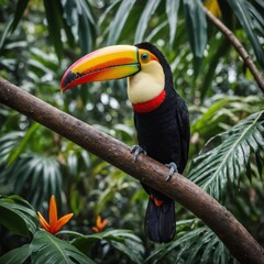 Naklejka premium toucan on a branch