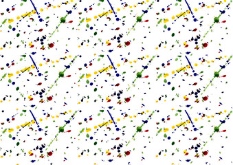 A drawing created with drops of watercolor paint of different shades and repeated several times in the GIMP photo editor.