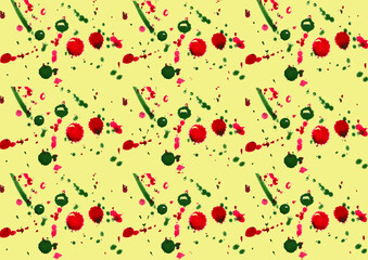 A drawing created with drops of watercolor paint of different shades and repeated several times in the GIMP photo editor.