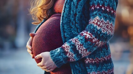 a pregnant woman with a healthy fetus visible in her womb. Concept for: Pregnancy and maternal,health,Fetal development,Prenatal care,Mother-child bond,Nutrition and well-being,Childbirth and life cre