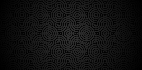 Overlapping Pattern with Transform Effect. Abstract Pattern wave lines gray spiral fabric vector black background. seamless fabric geomatics overlapping create retro backdrop pattern.	
