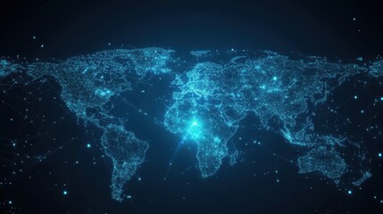 background optic technology world map style fiber