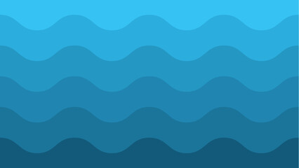 A blue waves background. Sea waves. Shades of blue ocean wavy surface. The sea layers illustration.