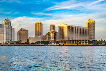 Obraz premium Downtown and real estate developments at Brickell key, Miami, Florida, USA