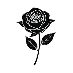 black rose vector Silhouette illustration