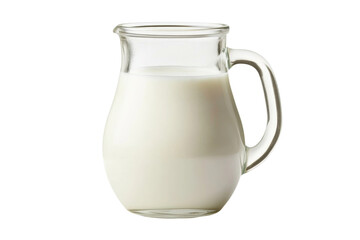 Pitcher filled with fresh milk ready for serving, cut out