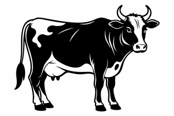 cow silhouette vector illustration