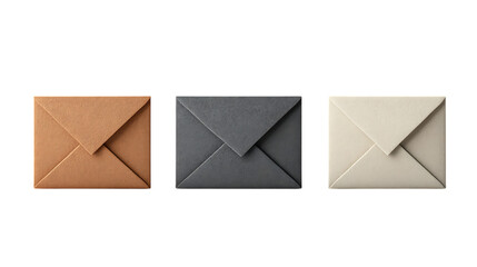 Colorful 3D Envelopes Pack Isolated on Transparent Background