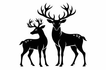 set of deer silhouettes