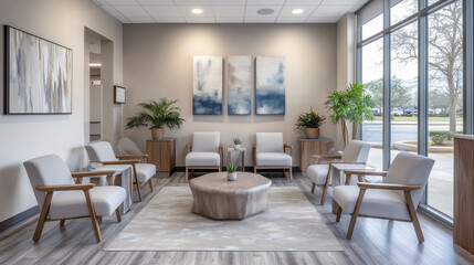 Fototapeta premium Modern Private Practice Waiting Area With Comfortable Seating