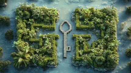 Charity as a key to unlocking potential, depicted in a design showing pathways to education, employment, and empowerment