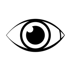 Eye Icon: A simple and representation of a human eye perfect for designs related to vision perception or awareness