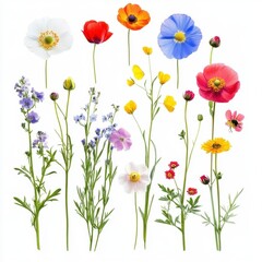 Fototapeta premium Colorful Wildflower Collection