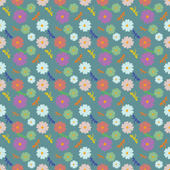 seamless floral pattern with flower and butterfly 