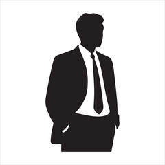 Silhouette of a businessman in a suit
