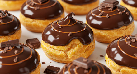 chocolate cake on white background 