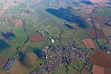 Aerial view of Steeple Ashton village in Wiltshire, England	