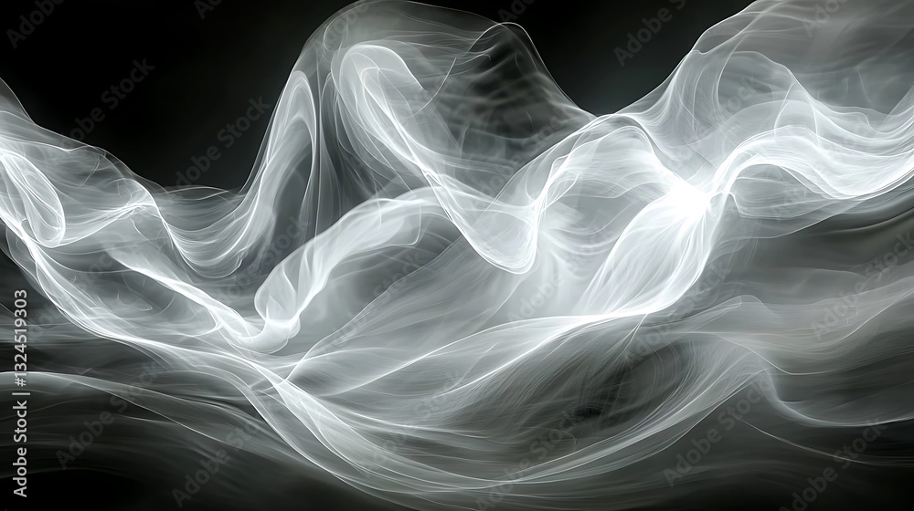 Aufkleber abstract flowing forms gray background
