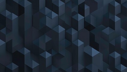 Obraz premium Abstract Geometric Pattern of Dark Blue Cubes