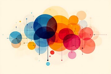 Colorful Circles Network Abstract Design