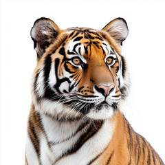 Fototapeta premium A Tiger Displaying Its Vibrant Orange and Black Striped Fur