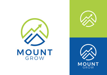 mountain arrow logo design. finance modern simple symbol icon vector	

