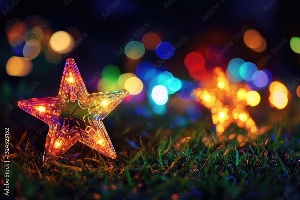 Wall mural star sitting on green field