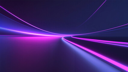 Futuristic background with deep indigo, electric purple, and neon pink. A glowing gradient effect with abstract light streaks and soft blurs creates a sleek, high-tech aesthetic. Clean yet dynamic