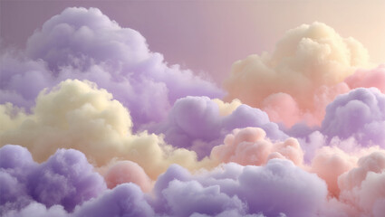 Dreamy sky-inspired background with muted lavender, baby yellow, and soft peach. Gentle gradients and soft cloud-like formations create an airy, peaceful, and elegant feel. Perfect for visually engagi
