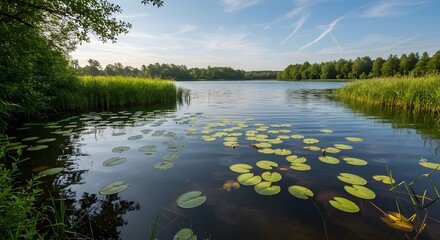 summer landscape with lake