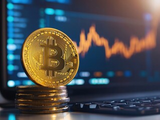 gold coins on financial graph