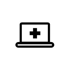 Obraz premium Simple Remote Consultation Telemedicine Icon 