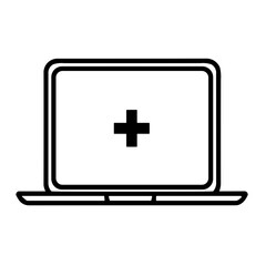 Obraz premium Simple Remote Consultation Telemedicine Icon 