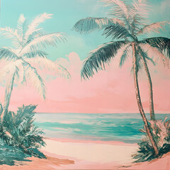Tropical Paradise: Palm Trees on a Sunny Beach