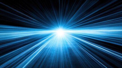 Obraz premium Bright blue beams of light extend from a central source, illuminating the surrounding darkness. This stunning spectacle creates a dynamic and mesmerizing atmosphere filled with energy