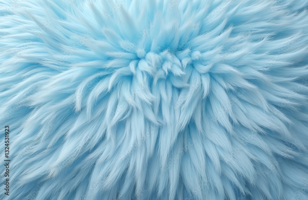 Poster fluffy, shaggy light blue fur texture background. soft wool fibers, abstract macro pattern. pastel c
