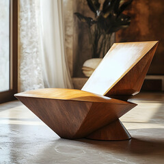 Modern wooden lounge chair