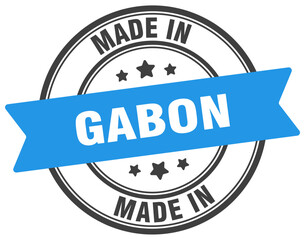 Made in Gabon round sign. Made in Gabon stamp.