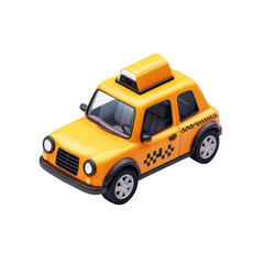 Obraz premium A vibrant yellow taxi cab, a symbol of urban transport, stands ready to navigate the bustling city streets, offering a convenient and reliable service for travelers.