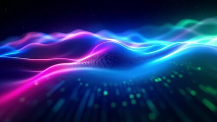 Electric gradients of cyan magenta and neon green pulse and shift like digital energy waves evoking a futuristic cyberpunk aesthetic high resolution abstract animation 4k video - Powered by Adobe