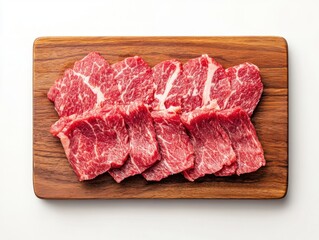 beef slice on a wood plate