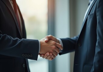 Close-up Business Handshake - Professional Agreement and Partnership
