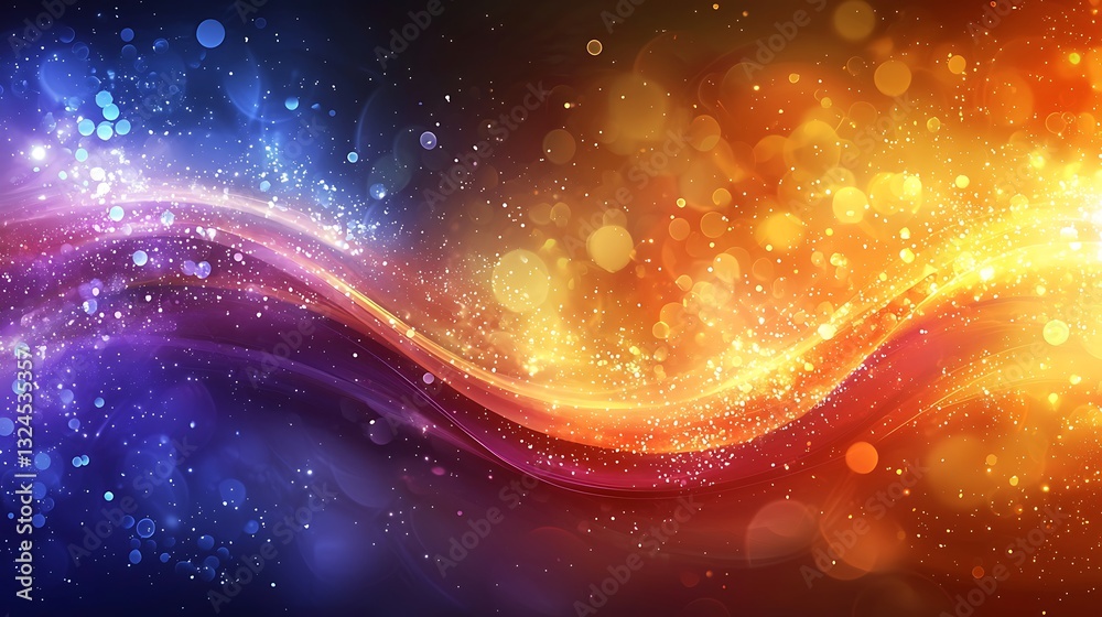 Aufkleber abstract wave background with shimmering particles