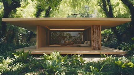 Modern Zen Retreat in Forest